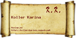 Koller Karina névjegykártya